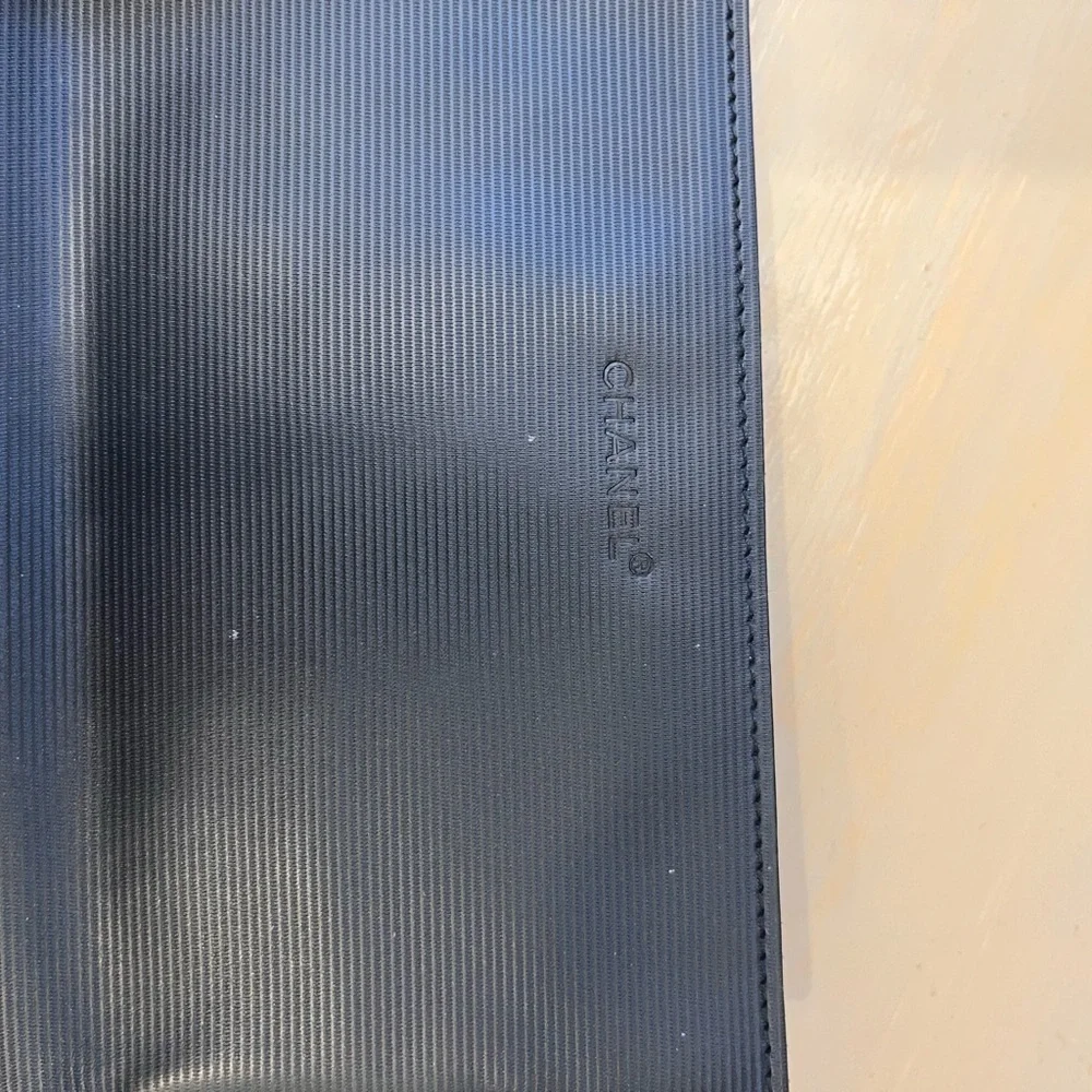 Chanel black nylon card case